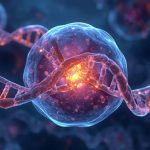 rendering of a cell nucleus linked to anti-aging