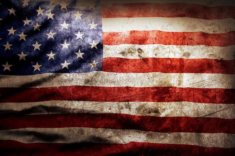 weathered American flag